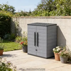 Cosmoplast Short Height Vertical Storage Cabinet (81 x 47 x 90, Grey)