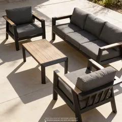 Apollo 5-Seater Aluminum Outdoor Sofa Set W/Cushions (210 x 88.5 x 65 cm)