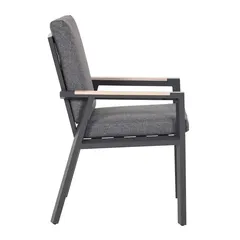 طقم سفرة خارجي ألومنيوم 6 مقاعد مع وسائد أبولو (68.5 × 65 × 91 سم)