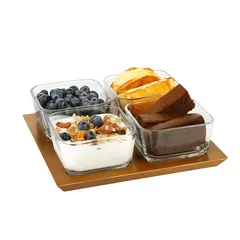 La Maison Snack Bowl W/Acacia Wood Base Set