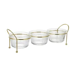 La Maison Snack Bowl Set W/Golden Iron Stand Set, 56134 (350 ml)