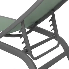 Hesperide Bonao Aluminum Sun Lounger (171 x 64 x 84.5 cm, Green)
