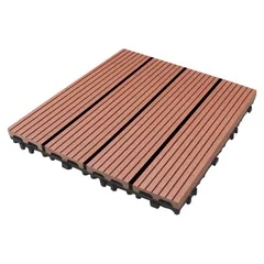 Garden Plastic Floor Decking Tiles (Brick Red, 30 x 30 x 2 cm, 11 Pc.)