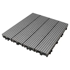 Garden Plastic Floor Decking Tiles (Grey, 30 x 30 x 2 cm, 11 Pc.)