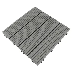 Garden Plastic Floor Decking Tiles (Grey, 30 x 30 x 2 cm, 11 Pc.)