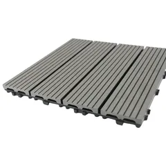 Garden Plastic Floor Decking Tiles (Grey, 30 x 30 x 2 cm, 11 Pc.)