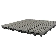 Garden Plastic Floor Decking Tiles (Grey, 30 x 30 x 2 cm, 11 Pc.)