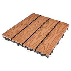 Garden Plastic Floor Decking Tiles (Redwood, 30 x 30 x 2 cm, 11 Pc.)