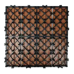 Garden Plastic Floor Decking Tiles (Redwood, 30 x 30 x 2 cm, 11 Pc.)