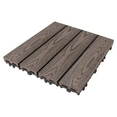 Garden Plastic Floor Decking Tiles (Coffee, 30 x 30 x 2 cm, 11 Pc.)