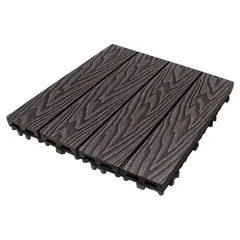 Garden Plastic Floor Decking Tiles (Chocolate, 30 x 30 x 2 cm, 11 Pc.)