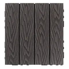 Garden Plastic Floor Decking Tiles (Chocolate, 30 x 30 x 2 cm, 11 Pc.)