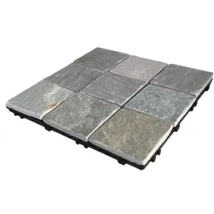 Floor Decking Nature Stone & PP Base Tiles, JY-S-S9C (30 x 30 x 2 cm, 6 Pc.)