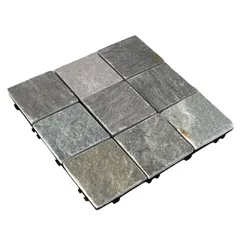 Floor Decking Nature Stone & PP Base Tiles, JY-S-S9C (30 x 30 x 2 cm, 6 Pc.)