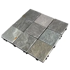 Floor Decking Nature Stone & PP Base Tiles, JY-S-S9C (30 x 30 x 2 cm, 6 Pc.)