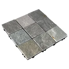 Floor Decking Nature Stone & PP Base Tiles, JY-S-S9C (30 x 30 x 2 cm, 6 Pc.)