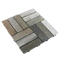 Floor Decking Nature Stone & PP Base Tiles, JY-S-S12G (30 x 30 x 2 cm, 6 Pc.)