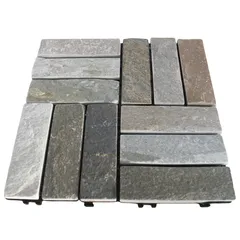 Floor Decking Nature Stone & PP Base Tiles, JY-S-S12G (30 x 30 x 2 cm, 6 Pc.)