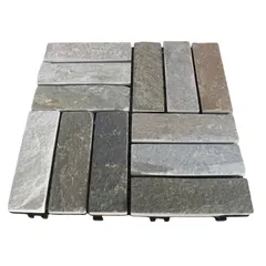 Floor Decking Nature Stone & PP Base Tiles, JY-S-S12G (30 x 30 x 2 cm, 6 Pc.)