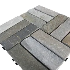 Floor Decking Nature Stone & PP Base Tiles, JY-S-S12G (30 x 30 x 2 cm, 6 Pc.)