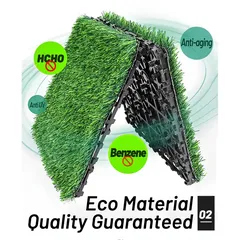 Artifical Grass Floor Decking Tiles (Green,30 x 30 x 2 cm, 11 Pc.)