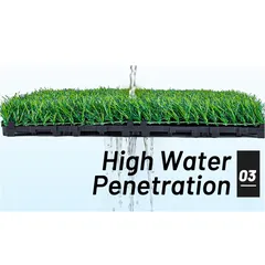 Artifical Grass Floor Decking Tiles (Green,30 x 30 x 2 cm, 11 Pc.)