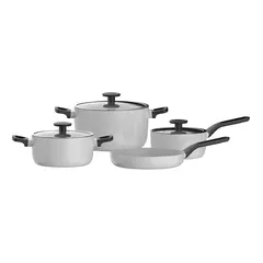 Berghoff Glints Slate Non-Stick Cookware Set (24 cm, Silver, 7 Pc.)