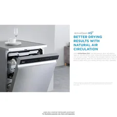 Midea 9 Program Freestanding Dishwasher, WQP15-W7633DSS (15 Place Setting)