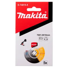 Makita Stainless Steel Thin Cut-Off Wheel Pack, D-74815-5 (7.6 x 1 cm, 5 Pc.)