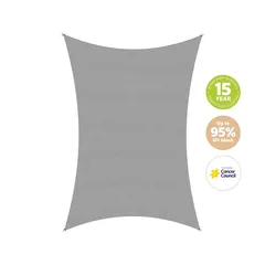Coolaroo HDPE Commercial Grade Rectangle Shade Sail (500 x 300 cm, Stone)