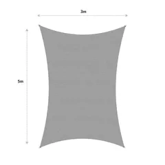 Coolaroo HDPE Commercial Grade Rectangle Shade Sail (500 x 300 cm, Stone)