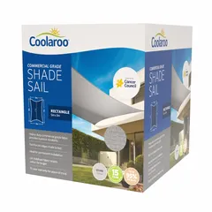 Coolaroo HDPE Commercial Grade Rectangle Shade Sail (500 x 300 cm, Stone)
