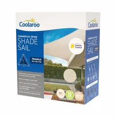 Coolaroo HDPE Commercial Grade Triangle Shade Sail (300 x 300 cm, Shell)