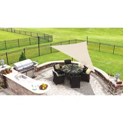Coolaroo HDPE Ready-To-Hang Triangle Shade Sail (300 x 300 cm, Stone)