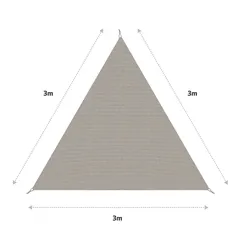 Coolaroo HDPE Ready-To-Hang Triangle Shade Sail (300 x 300 cm, Stone)