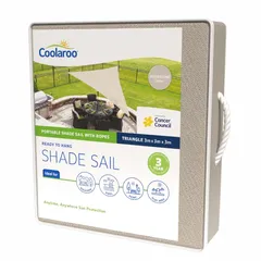 Coolaroo HDPE Ready-To-Hang Triangle Shade Sail (300 x 300 cm, Stone)