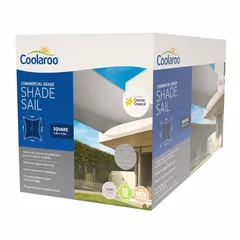 Coolaroo HDPE Commercial Grade Square Shade Sail (540 x 540 cm, Stone)