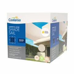 Coolaroo HDPE Commercial Grade Square Shade Sail (540 x 540 cm, Shell)