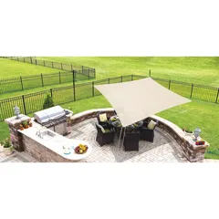 Coolaroo HDPE Ready-To-Hang Square Shade Sail (300 x 300 cm, Stone)