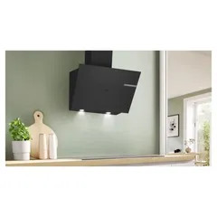 Bosch Series 6 Wall-Mounted Inclined Chimney Hood, DWK67PJ60M (Black, 39 x 59.6 x 40 cm)