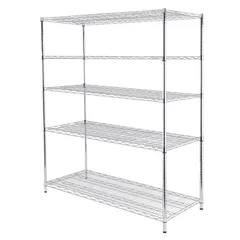 Ace 5-Tier Metal Shelf (Chrome, 150 x 60 x 180 cm)