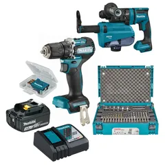 Makita Cordless Hammer Driver Drill W/Battery & Charger, DHR182DDF487 (18 V)