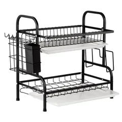 Living Accents 2-Tier Dish Rack W/Cutting Board Holder