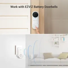 Ezviz Smart Wi-Fi Chime Battery-Operated Video Doorbel, CS-CH1