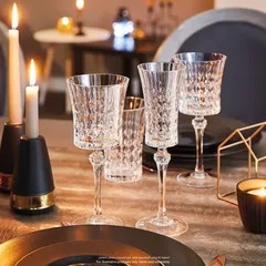 Cristal d'Arques Lady Diamond Flute Glass Cup Set (150 ml, 4 Pc.)