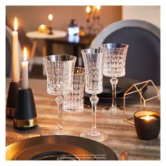 Cristal d'Arques Lady Diamond Stem Glass Cup Set (270 ml,  4 Pc.)