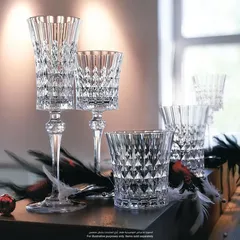 Cristal d'Arques Lady Diamond Tumbler Glass Cup Set (270, 4 Pc.)