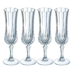 Cristal d'Arques Elegant Flute Glass Cup Set (120 ml,  4 Pc.)