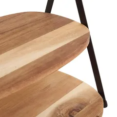 حامل أسود بطبقتين خشب أكاسيا إس جي مينا (27.5 × 25.5 × 25 سم)