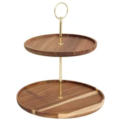 SG Mina Acacia Gold Metal 2-Tier Stand (25 x 2.7 cm)